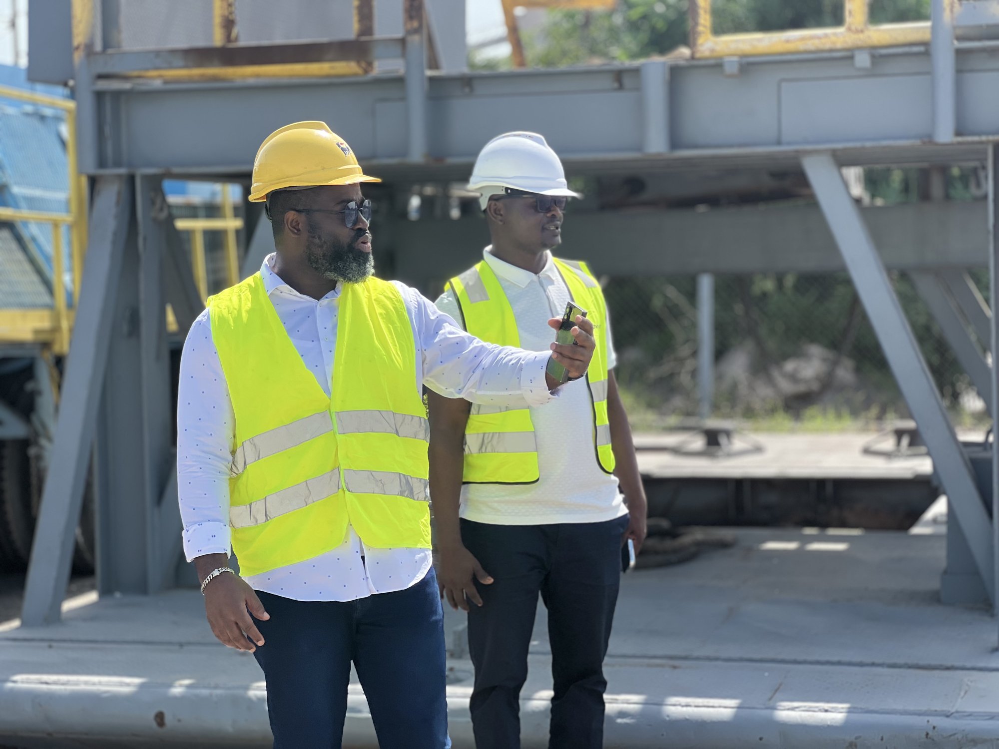 Menxons and GNPC representatives inspecting rig equipment in Ghana